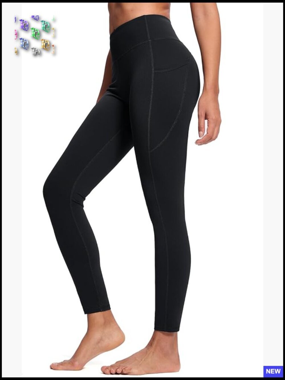 High Waist Yoga Leggings Tummy Control Ankle Length with Pockets Tall Inseam